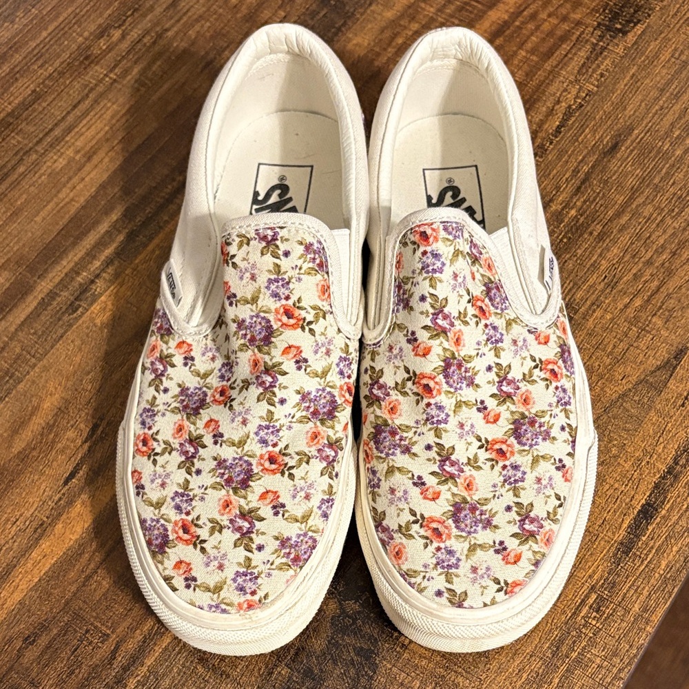 Vans Floral Canvas Slip-On Shoes